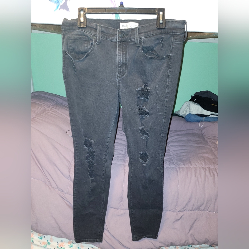 Distressed Black Women's Jeans